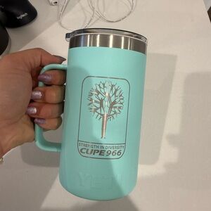 YETI Turquoise Mug with Tree Design